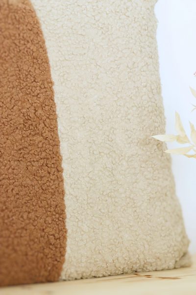 coussin bouclette bicolore