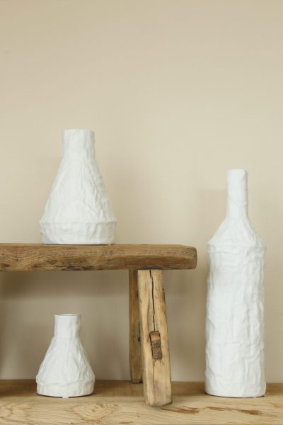 vases effet froissé blanc mat
