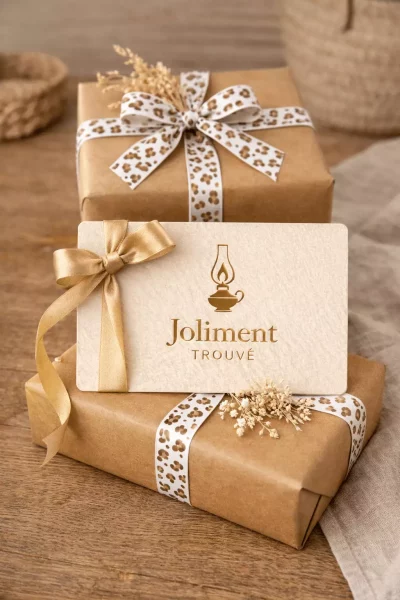 carte cadeau joliment trouvé boutique de décoration bohème