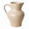 Petit pichet en grès piqueté beige vintage